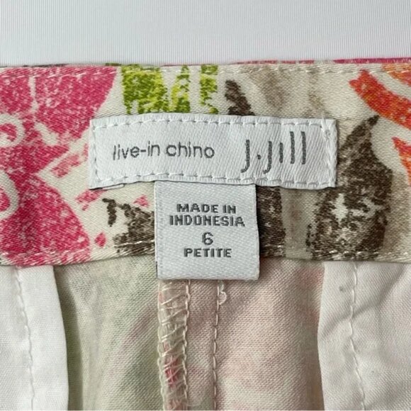 J. Jill Skirt Live In Chino Pink Coral Floral Print w/ Pockets, Size 6P - Picture 6 of 11
